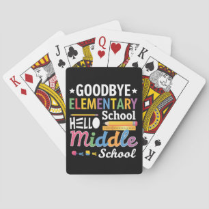Vaarwel elementaire school Hallo middelbare school Pokerkaarten