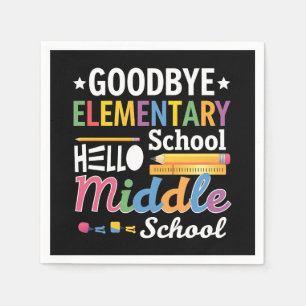 Vaarwel elementaire school Hallo middelbare school Servet
