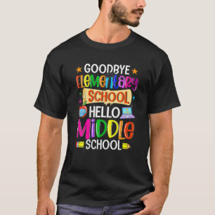 Vaarwel elementaire school Hallo middelbare school T-shirt