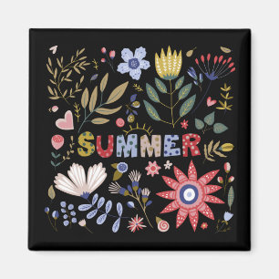 Vaarwel, Hallo zomer en bloemen Baby Magneet