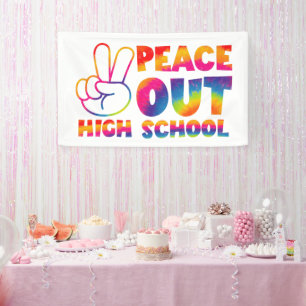 Vaarwel Hogeschool Tie Dye Laatste Schooldag Spandoek