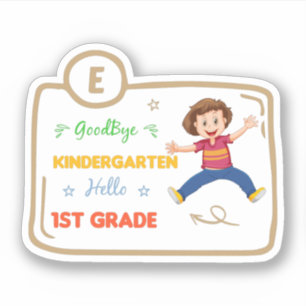Vaarwel Kindergarten Hallo 1e klas school Sticker