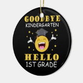 Vaarwel Kindergarten Hallo eerste graad Keramisch Ornament (Links)