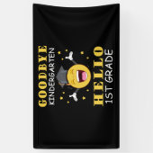 Vaarwel Kindergarten Hallo eerste graad Spandoek (Verticaal)