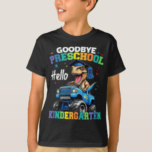 Vaarwel kleuterschool Monster Truck Trex Afstudere T-shirt