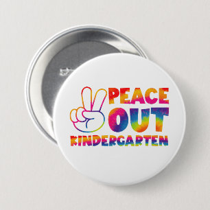 Vaarwel Kleuterschool Tie Dye Laatste Schooldag Ronde Button 7,6 Cm