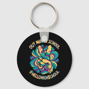Vaarwel Middel Hallo Middelbare School Tie Dye Sleutelhanger