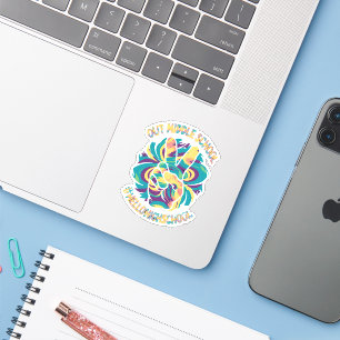 Vaarwel Middel Hallo Middelbare School Tie Dye Sticker