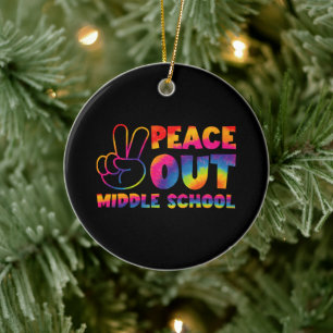 Vaarwel Middelbare School Tie Dye Laatste Schoolda Keramisch Ornament