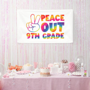 Vaarwel Negende Klas Tie-Dye Laatste Dag 9e Klas Spandoek