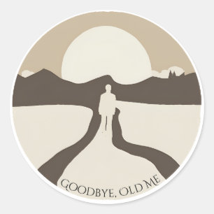 Vaarwel oude ik ronde sticker