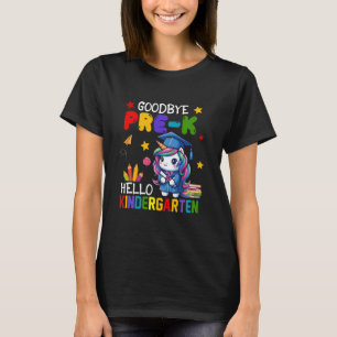 Vaarwel Pre-K Hallo Peuter Cute Eenhoorn Afstudeer T-shirt