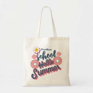 Vaarwel School Hallo Zomer Donut Kunst Tote Bag