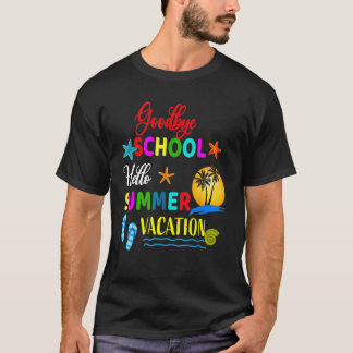 Vaarwel school Hallo zomer vorige schooljongen T-shirt