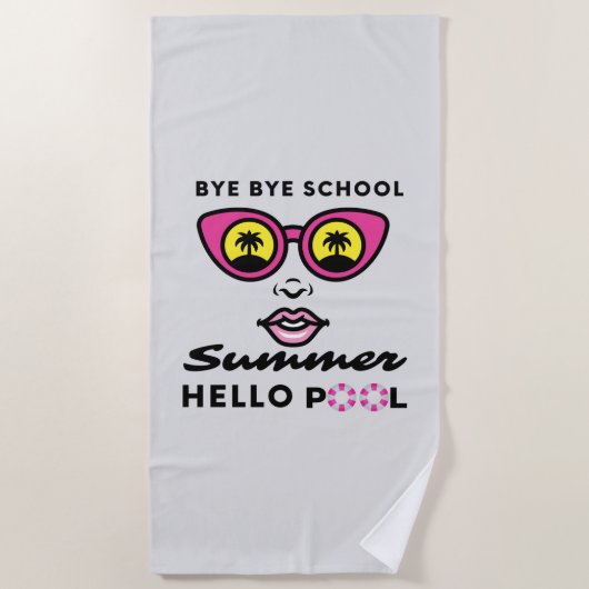 Vaarwel school Hallo zomerpool Strandlaken (Voorkant)