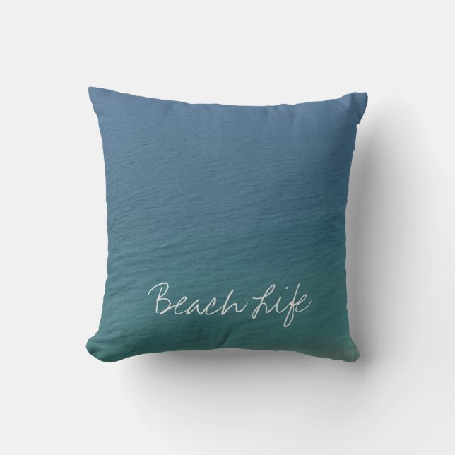 Vaarwel stelt Ocean Water Blue Abstract Cool voor Buitenkussen (Voorkant)