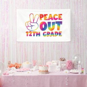 Vaarwel Twaalfde Klas Tie Dye 12e Klas Spandoek