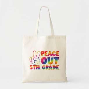 Vaarwel vijfde klas tie-dye laatste dag 5e klas  tote bag