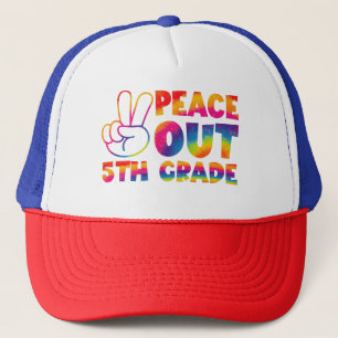 Vaarwel vijfde klas tie-dye laatste dag 5e leerjaa trucker pet