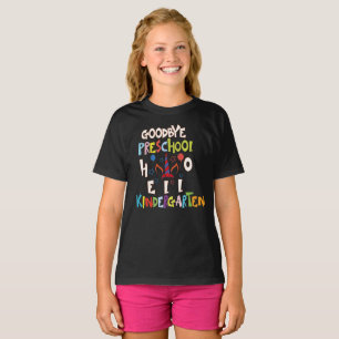 Vaarwel voorschoolse Afstuderen Hallo Kindergarten T-shirt