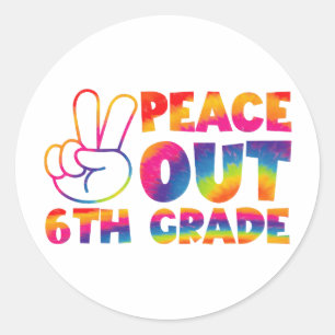 Vaarwel Zesde Klas Tie Dye Laatste Dag 6e Klas  Ronde Sticker
