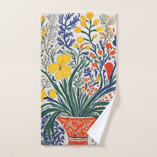 Vaas en wilde bloemen bad handdoek (Handdoek)