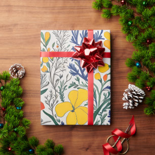 Vaas en wilde bloemen cadeaupapier