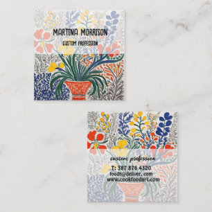 Vaas en wilde bloemen vierkante visitekaartje