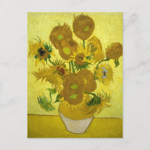 Vaas met 15 zonnebloemen door Van Gogh ansichtkaar Briefkaart