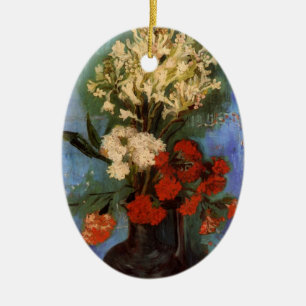 Vaas met anjers door Vincent van Gogh Keramisch Ornament