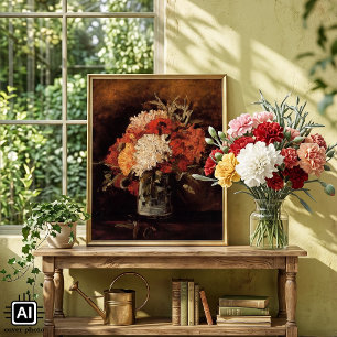 Vaas met anjers door Vincent van Gogh Poster
