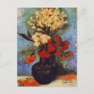 vaas met anjers en andere bloemen vna Gogh Briefkaart