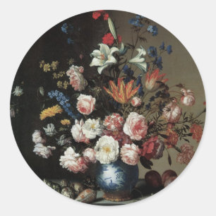 Vaas met bloemen bij een venster, Balthasar van de Ronde Sticker