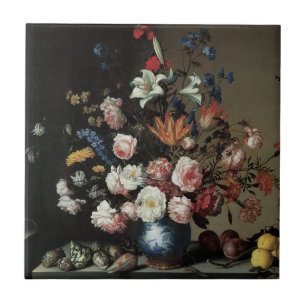 Vaas met bloemen bij een venster, Balthasar van de Tegeltje
