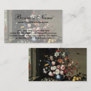 Vaas met bloemen bij een venster, Balthasar van de Visitekaartje