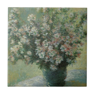 Vaas met bloemen door Claude Monet Tegeltje
