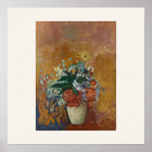 Vaas met bloemen door Odilon Redon vierkante poste Poster