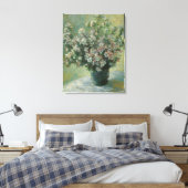 Vaas met bloemen van Claude Monet Canvas Afdruk (Insitu (Slaapkamer))