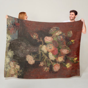 Vaas met Chinese asters en gladiolen van Gogh Fleece Deken