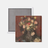 Vaas met Chinese asters en gladiolen van Gogh Magneet (Voorkant / Achterkant)
