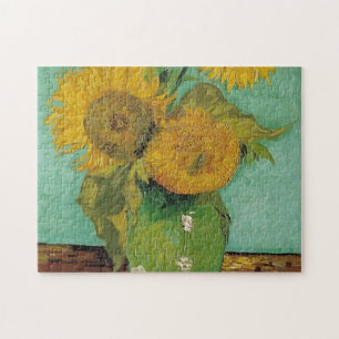 Vaas met drie zonnebloemen, Vincent van Gogh Legpuzzel