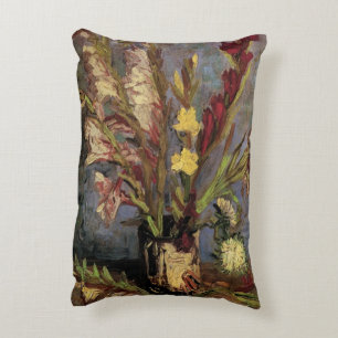 Vaas met gladiolen door Vincent van Gogh Accent Kussen