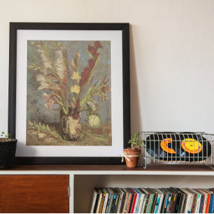 Vaas met gladiolen van Vincent van Gogh Poster