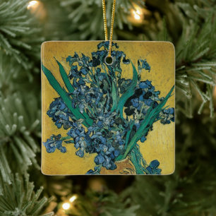 Vaas met irissen door Vincent van Gogh, Vintage Ku Keramisch Ornament