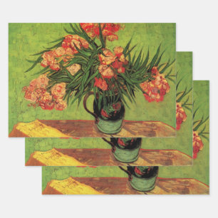 Vaas met oleanders en boeken van Vincent van Gogh Inpakpapier Vel