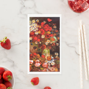 Vaas met papavers, cornbloemen, pinda's... Papier  Servet