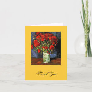 Vaas met Red Poppies Vincent van Gogh. Bedankkaart