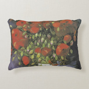 Vaas met rode klaprozen Vincent van Gogh Lumbar Accent Kussen