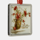 Vaas met rode rozen  waterverf ornament (Rechts)