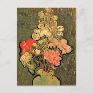 Vaas met Rose Mallows door Vincent van Gogh Briefkaart